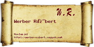 Werber Róbert névjegykártya